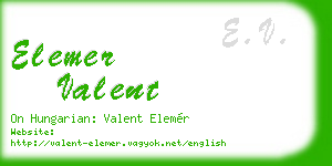 elemer valent business card